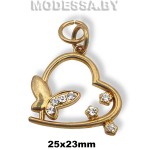 04825 Украшение металлическое 25х23мм Ц:Золото