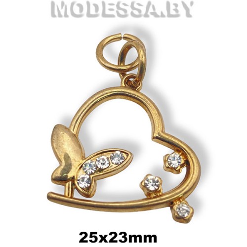 04825 Украшение металлическое 25х23мм Ц:Золото