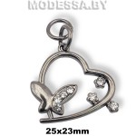 04825 Украшение металлическое 25х23мм Ц:Чёрный никель