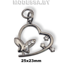 04825 Украшение металлическое 25х23мм Ц:Чёрный никель