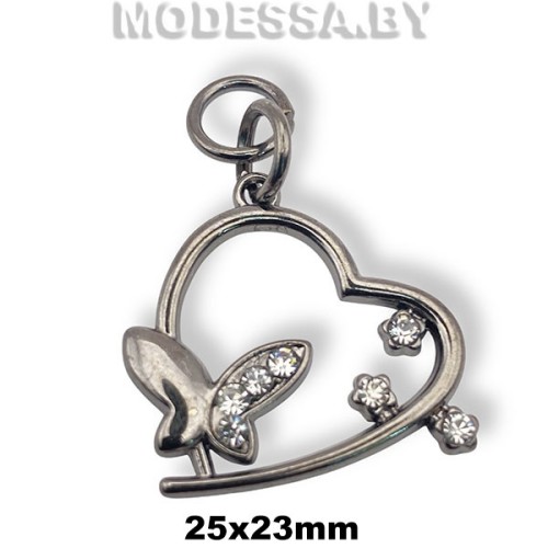 04825 Украшение металлическое 25х23мм Ц:Чёрный никель