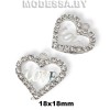 08015 украшение мет. "Сердце Love" Ц: Никель 18х18мм