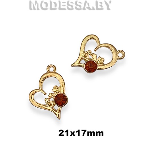 1103 JRC Украшение металлическое 21х17мм Ц:Золото 