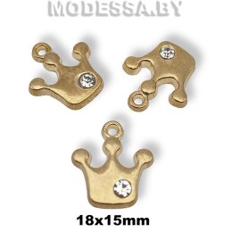 1967 Украшение металлическое 18х15мм Ц:Золото 