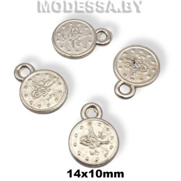 1968 Украшение металлическое 14х10мм Ц:Никель