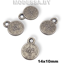 1968 Украшение металлическое 14х10мм Ц:Чёрный никель