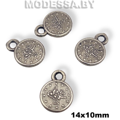 1968 Украшение металлическое 14х10мм Ц:Чёрный никель