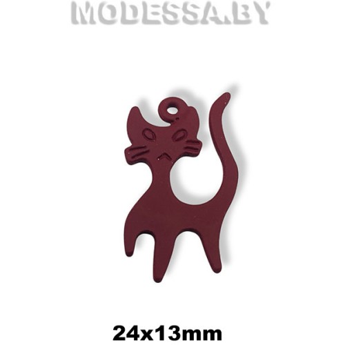 2510 Украшение металлическое 24х13мм Ц:Бордовый  