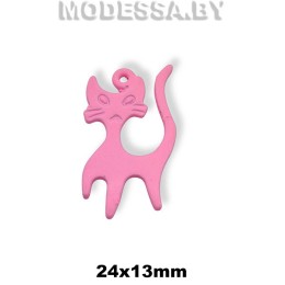 2513 Украшение металлическое 24х13мм Ц:Розовый 