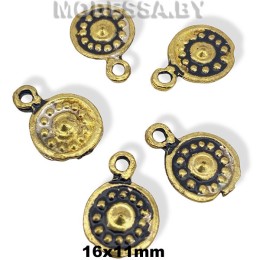 2564 Украшение металлическое 16х11мм Ц:Золото 