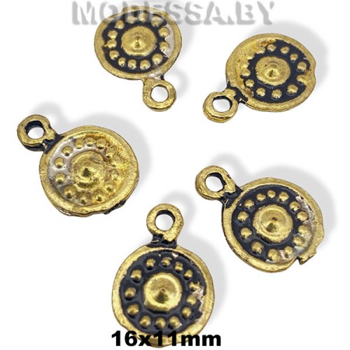 2564 Украшение металлическое 16х11мм Ц:Золото 