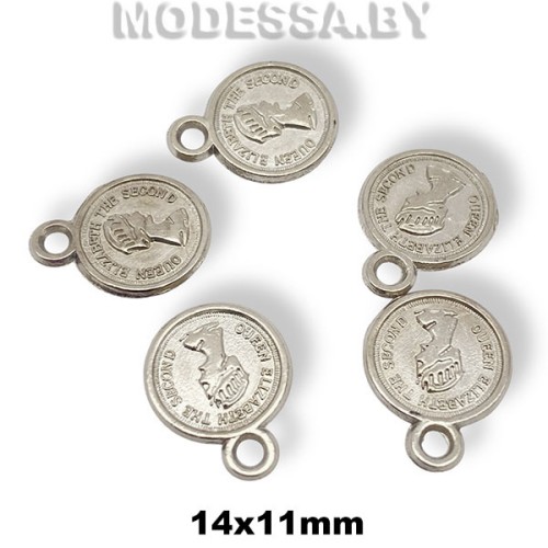 2564 АС Украшение металлическое 14х11мм Ц:Никель 