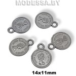 2564 АС Украшение металлическое 14х11мм Ц:Чёрный никель