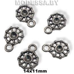 3108 Украшение металлическое 14х11мм Ц:Чёрный никель