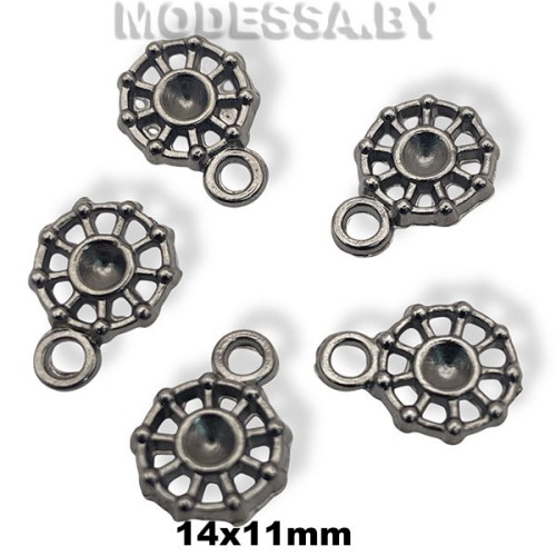 3108 Украшение металлическое 14х11мм Ц:Чёрный никель