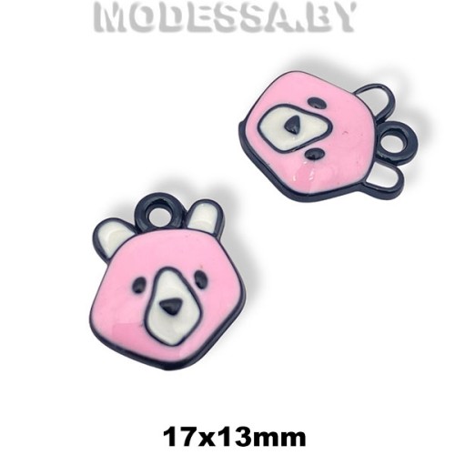 3512 Украшение металлическое 17х13мм Ц:Розовый