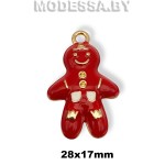 4019 Украшение металлическое 28х17мм Ц:Золото/Красный