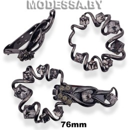 2826 Крючок шубный металлический 76х45мм Ц:Чёрный никель