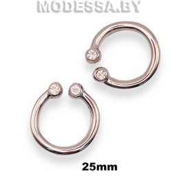 2834 Пряжка металлическая 25мм Ц:Никель со стразами