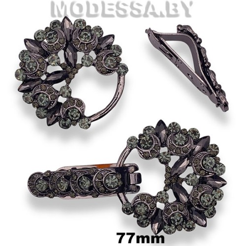 58 Крючок шубный металлический 77х45мм Ц:Чёрный никель