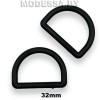 3240 POM Полукольцо пластмассовое 32мм Ц:Чёрный 