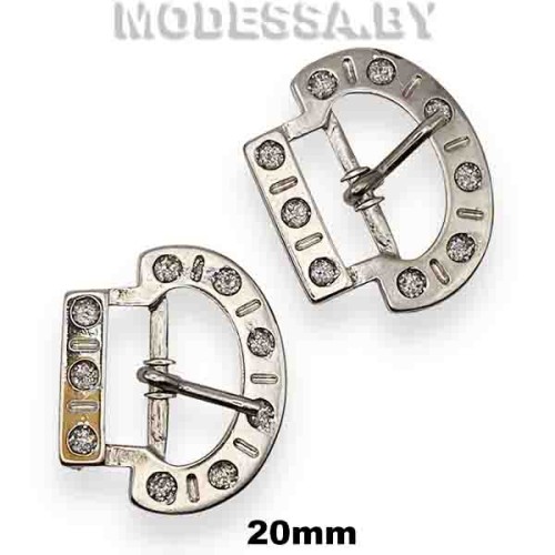 2340 Пряжка металлическая 20мм Ц:Никель 