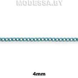 0048 CCH Цепочка металл 4мм Ц:К-01 Бирюзовый