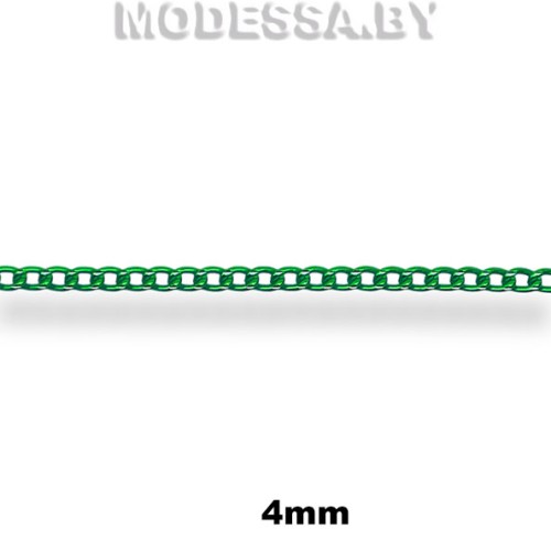 0048 CCH Цепочка металл 4мм Ц:S607 Зелёный