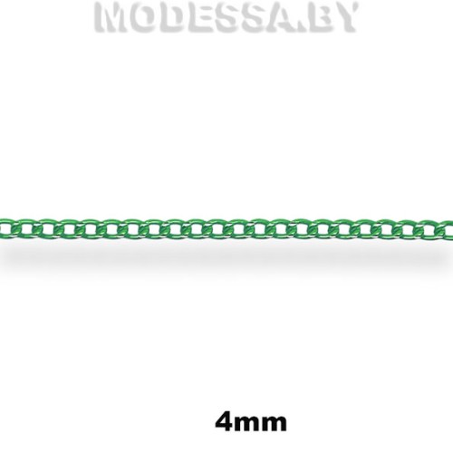 0048 CCH Цепочка металл 4мм Ц:S405 Св.Зелёный