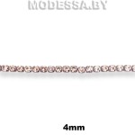 16 SS Цепочка из страз стеклянных в оправе 4мм Ц:Никель