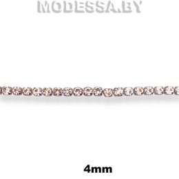 16 SS Цепочка из страз стеклянных в оправе 4мм Ц:Никель