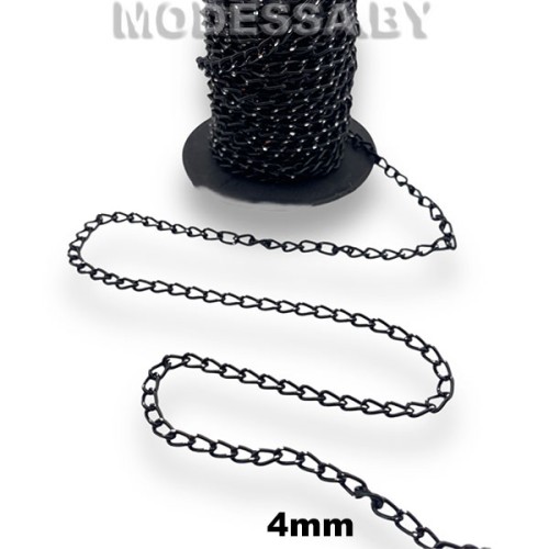 19 LF Цепочка металлическая 4мм Ц:Чёрный 