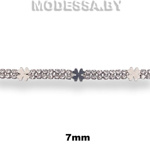 5817-DC Цепочка из страз 7мм Ц:Никель