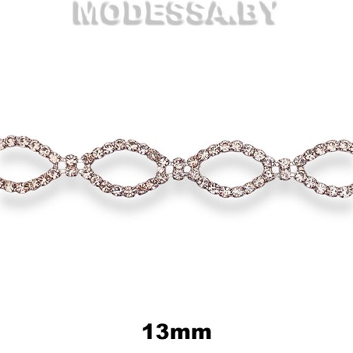 5821-DC Цепочка из страз 13мм Ц:Никель