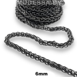 6,0 NK Цепочка металлическая 6мм Ц:Чёрный никель