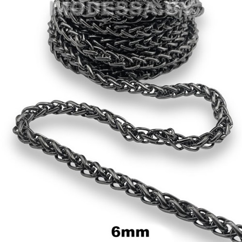 6,0 NK Цепочка металлическая 6мм Ц:Чёрный никель