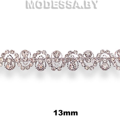 6010-DC Цепочка из страз 13мм Ц:Никель