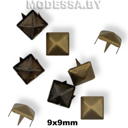 0080 СТМ Заклёпка металл 9х9мм Ц:Антик