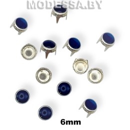 0085 Заклёпка d6мм Ц:Никель/Синий