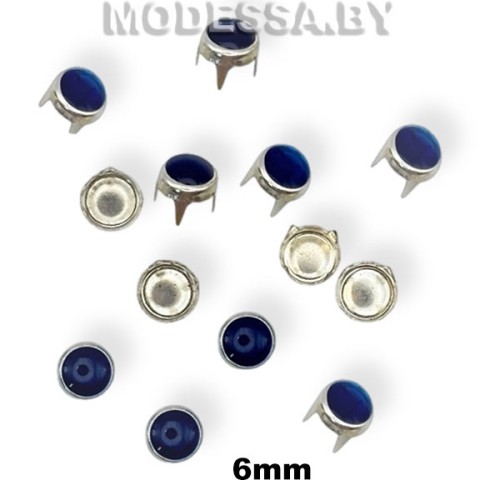0085 Заклёпка d6мм Ц:Никель/Синий