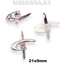 0626 CKB Украшение металлическое 21х9мм Ц:Никель 