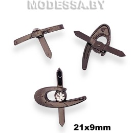 0626 CKB Украшение металлическое 21х9мм Ц:Чёрный никель