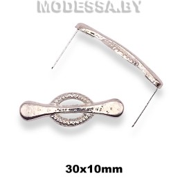 0627 CKB Украшение металлическое 30х10мм Ц:Никель