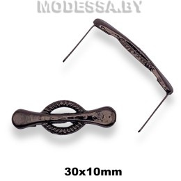 0627 CKB Украшение металлическое 30х10мм Ц:Чёрный никель