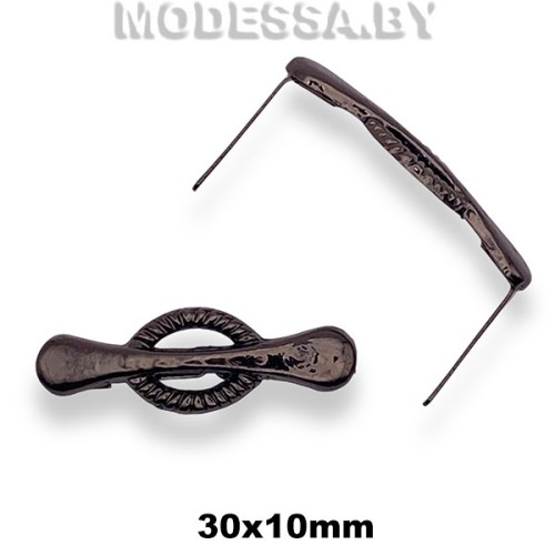 0627 CKB Украшение металлическое 30х10мм Ц:Чёрный никель