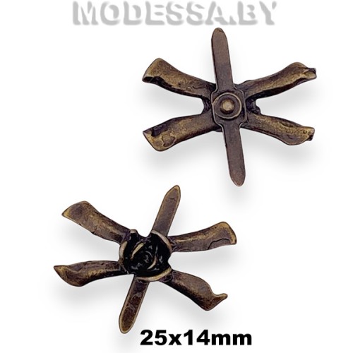 1242 Украшение металлическое 25х14мм Ц:Антик 