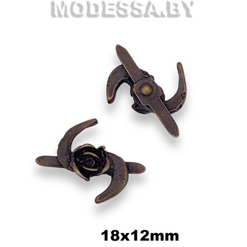 1243 Пряжка металлическая 18х12мм Ц:Антик 