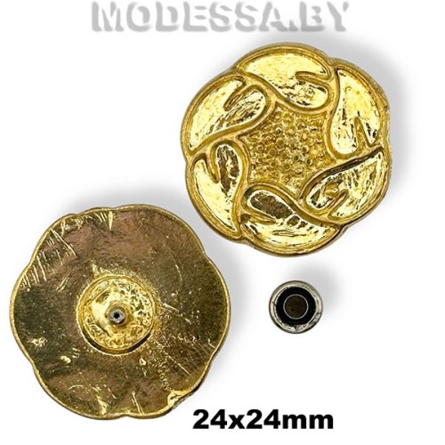 1757 Заклёпка металлическая 24х24мм Ц:Золото 
