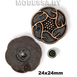 1757 Заклёпка металлическая 24х24мм Ц:Медь 