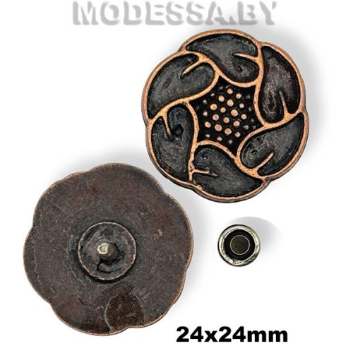 1757 Заклёпка металлическая 24х24мм Ц:Медь 